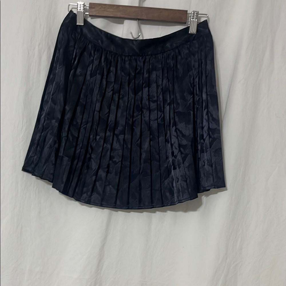 Black Mini Skater Skirt with Pleats